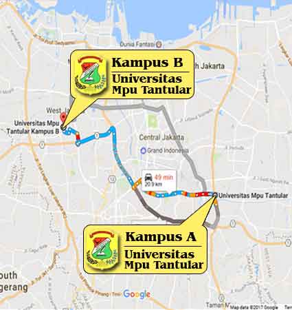 Campus Location (Google Map) Mpu Tantular Kedoya Jakarta  Nomor