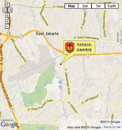 Peta & Lokasi Kampus UNKRIS Jakarta Day School Program Nomor